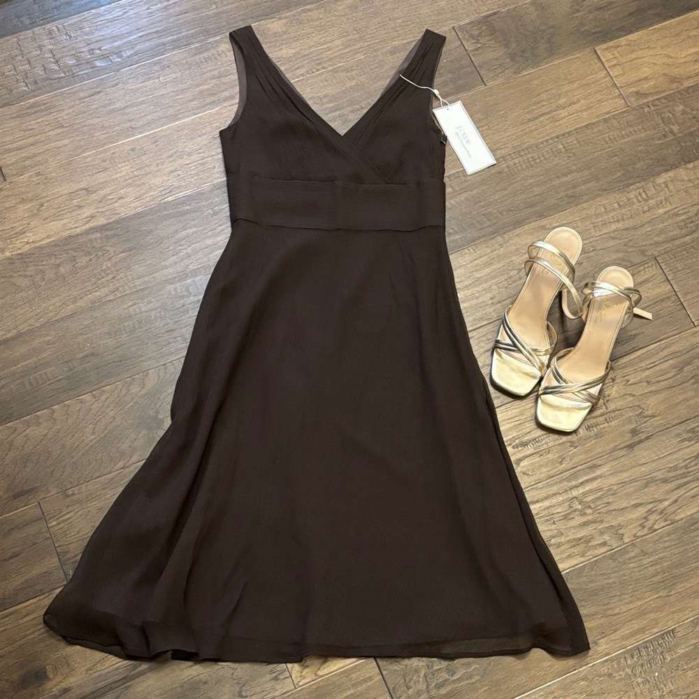 J. Crew Brown Special Occasion Dress Size 2 NWT
